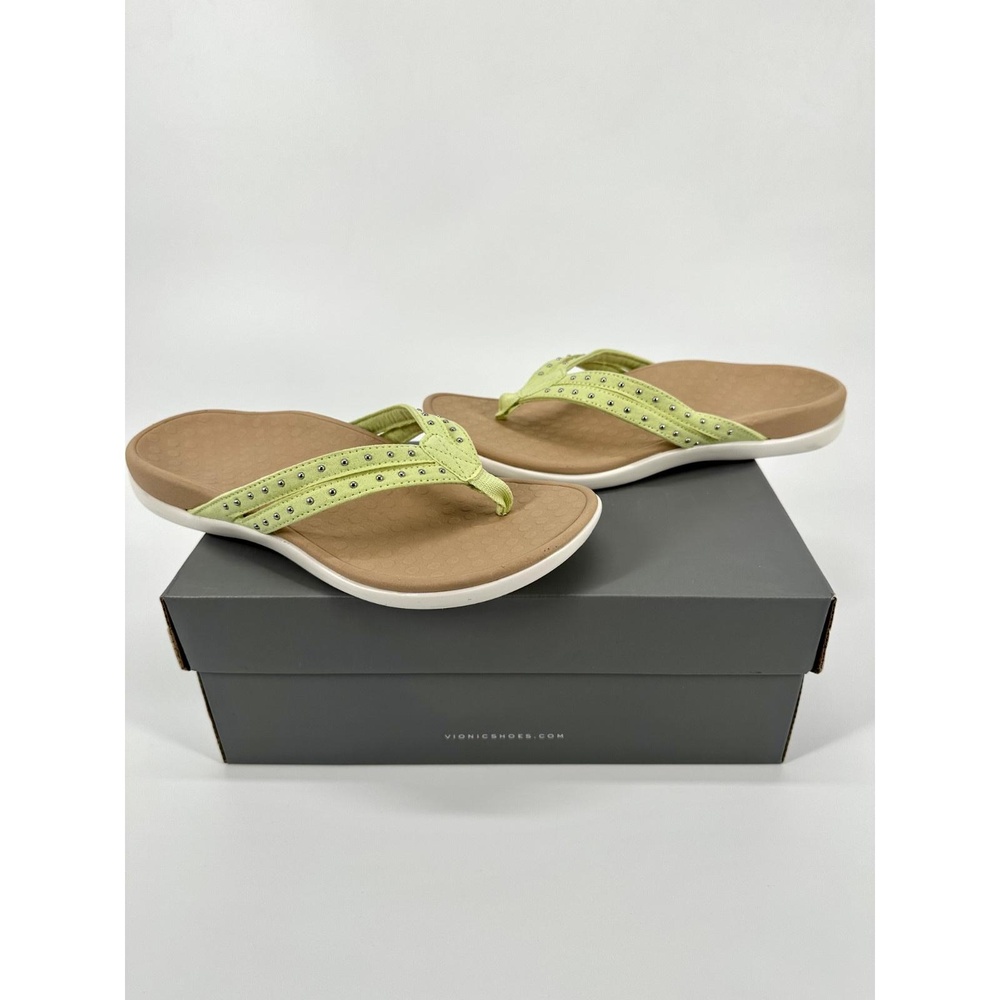 Vionic Womens Tasha Yellow T-Strap‎ Sandals Size 7